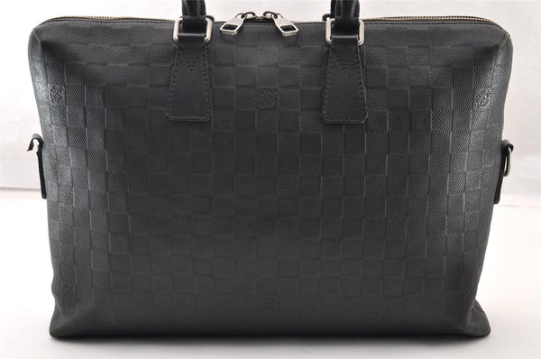 Authentic Louis Vuitton Damier Infini Porte Documents Jour Briefcase Black 8902I
