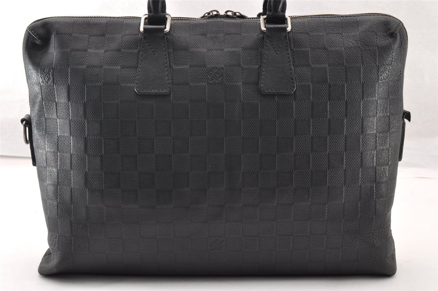Authentic Louis Vuitton Damier Infini Porte Documents Jour Briefcase Black 8902I