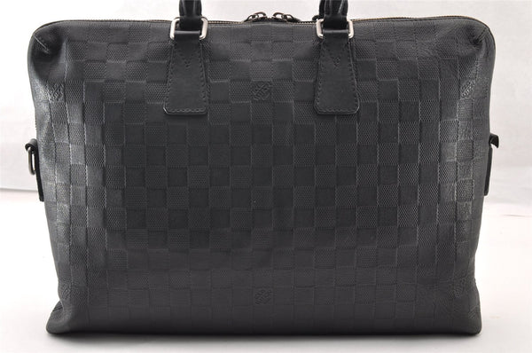 Authentic Louis Vuitton Damier Infini Porte Documents Jour Briefcase Black 8902I