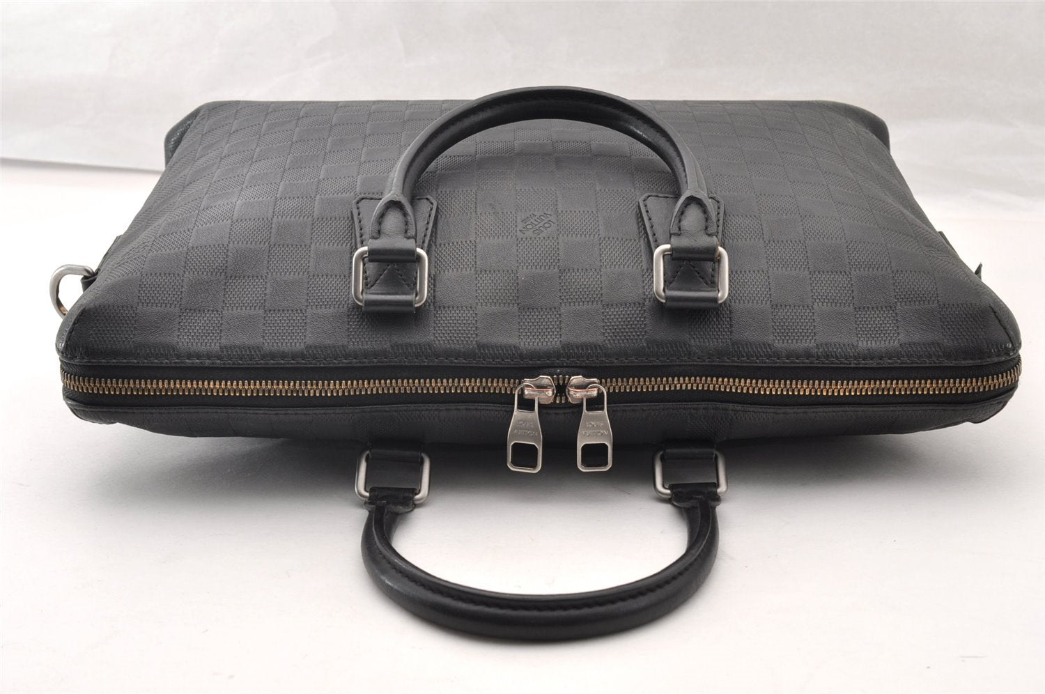 Authentic Louis Vuitton Damier Infini Porte Documents Jour Briefcase Black 8902I