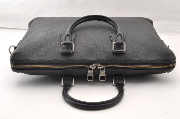 Authentic Louis Vuitton Damier Infini Porte Documents Jour Briefcase Black 8902I