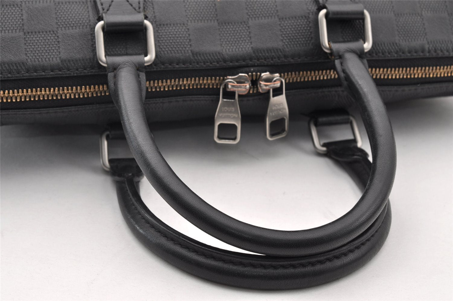 Authentic Louis Vuitton Damier Infini Porte Documents Jour Briefcase Black 8902I