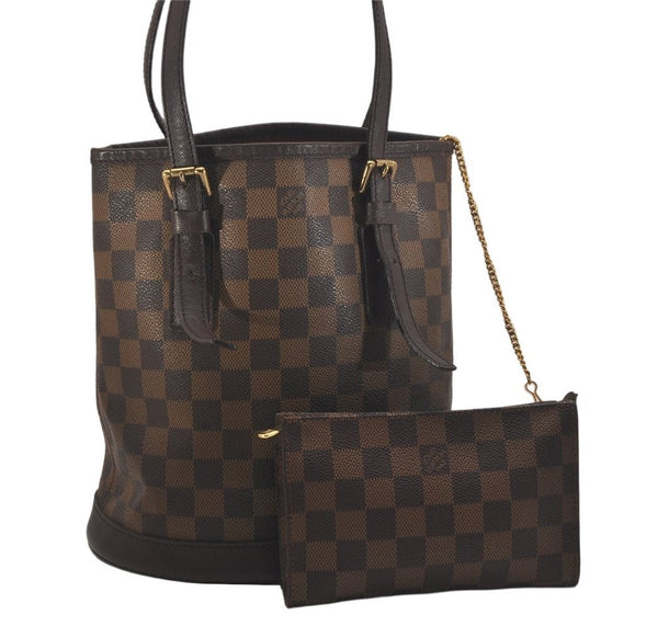 Authentic Louis Vuitton Damier Marais Bucket Shoulder Tote Bag N42240 LV 8902J