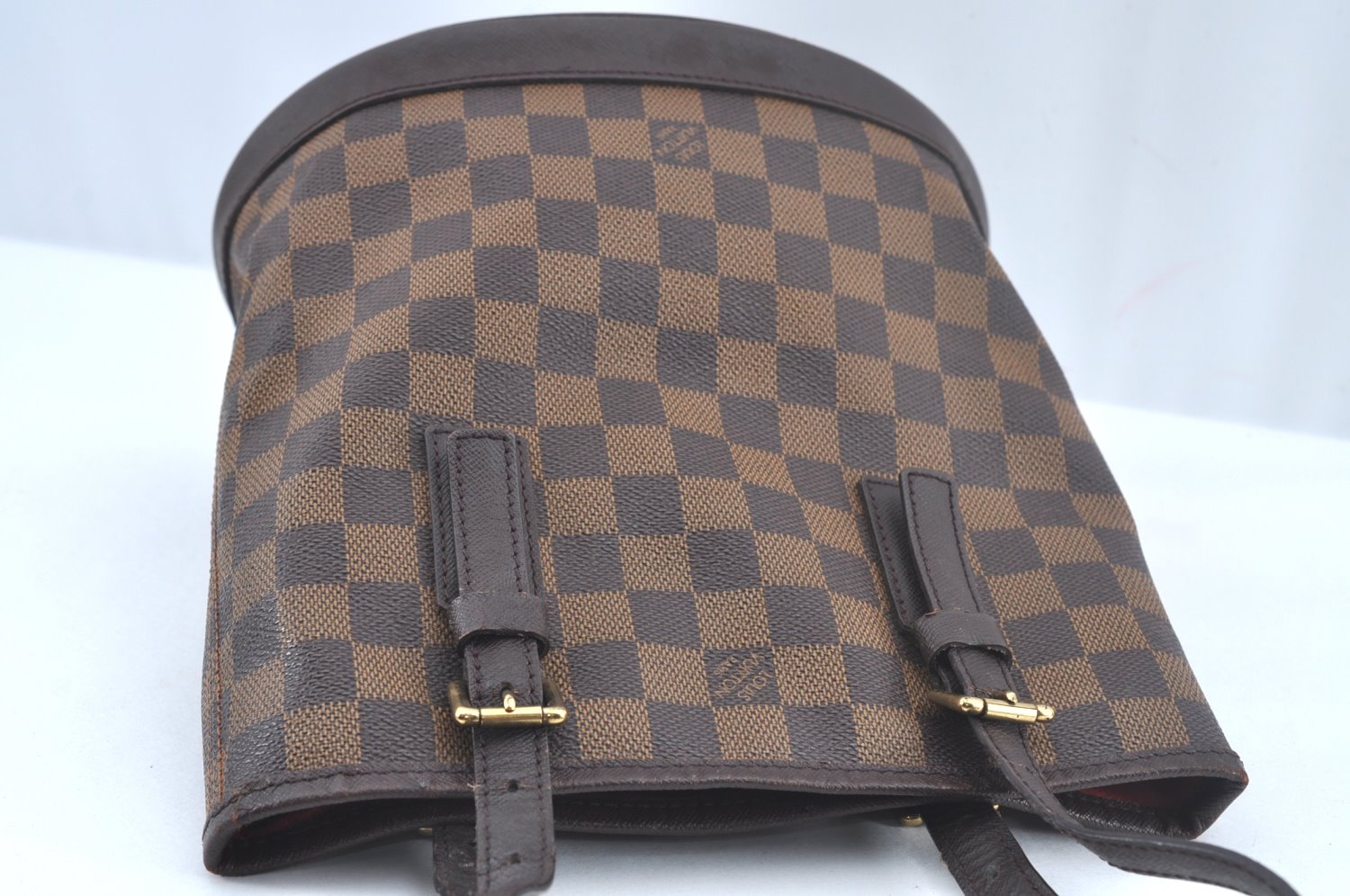 Authentic Louis Vuitton Damier Marais Bucket Shoulder Tote Bag N42240 LV 8902J