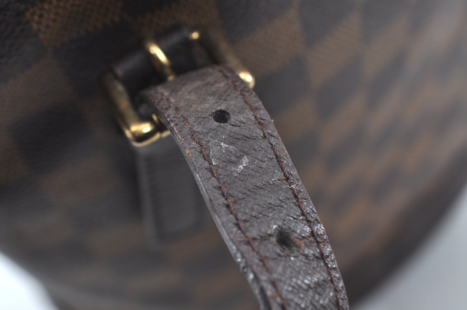 Authentic Louis Vuitton Damier Marais Bucket Shoulder Tote Bag N42240 LV 8902J