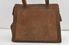 Authentic CHANEL Vintage CC Logo Shoulder Tote Bag Suede Leather Brown 8904J