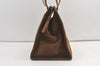 Authentic CHANEL Vintage CC Logo Shoulder Tote Bag Suede Leather Brown 8904J