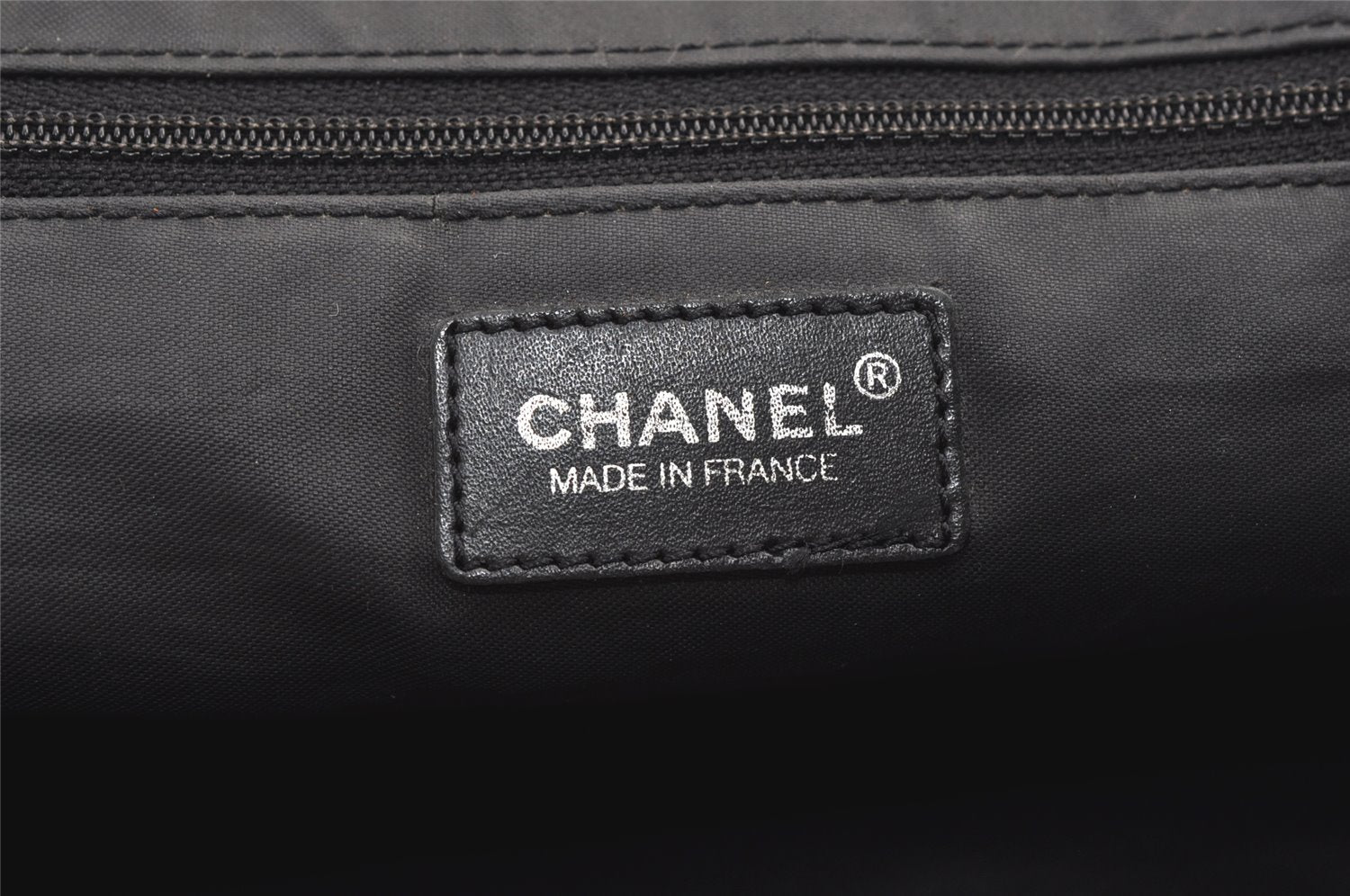 Authentic CHANEL New Travel Line Shoulder Tote Bag Nylon Leather Black 8905J