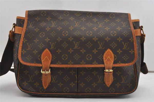 Authentic Louis Vuitton Monogram Gibeciere GM Shoulder Cross Bag M42246 LV 8907I