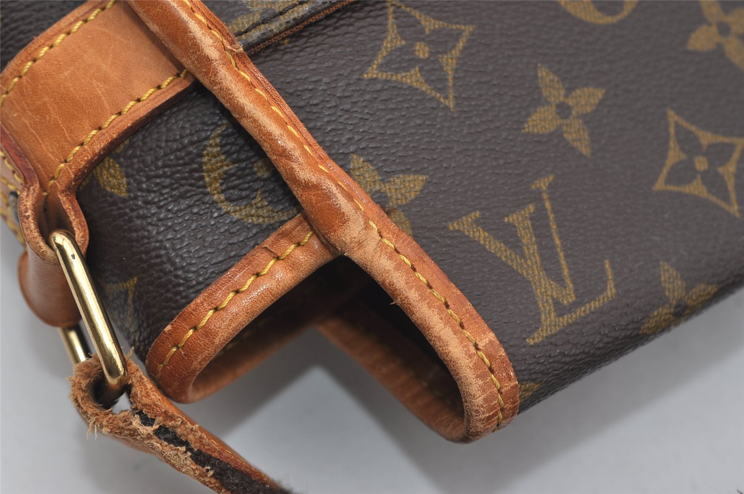 Authentic Louis Vuitton Monogram Gibeciere GM Shoulder Cross Bag M42246 LV 8907I