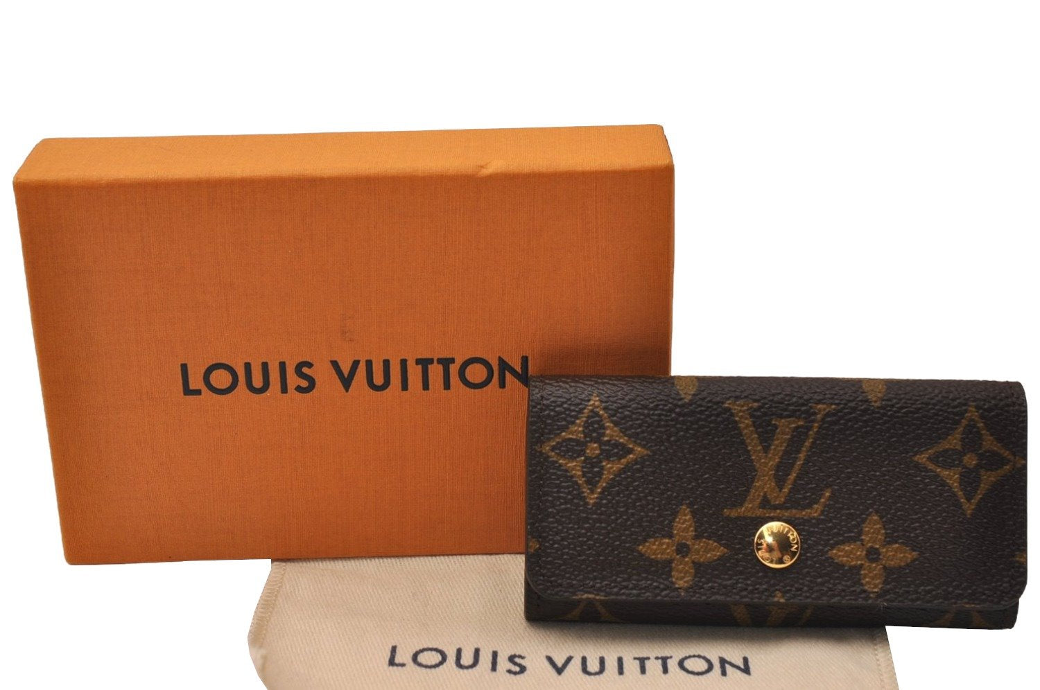 Authentic Louis Vuitton Monogram Multicles 4 Hooks Key Case M62631 Box 8907J