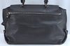 Authentic Salvatore Ferragamo Sophia Gancini Leather 2Way Hand Bag Black 8909J