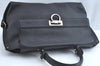 Authentic Salvatore Ferragamo Sophia Gancini Leather 2Way Hand Bag Black 8909J
