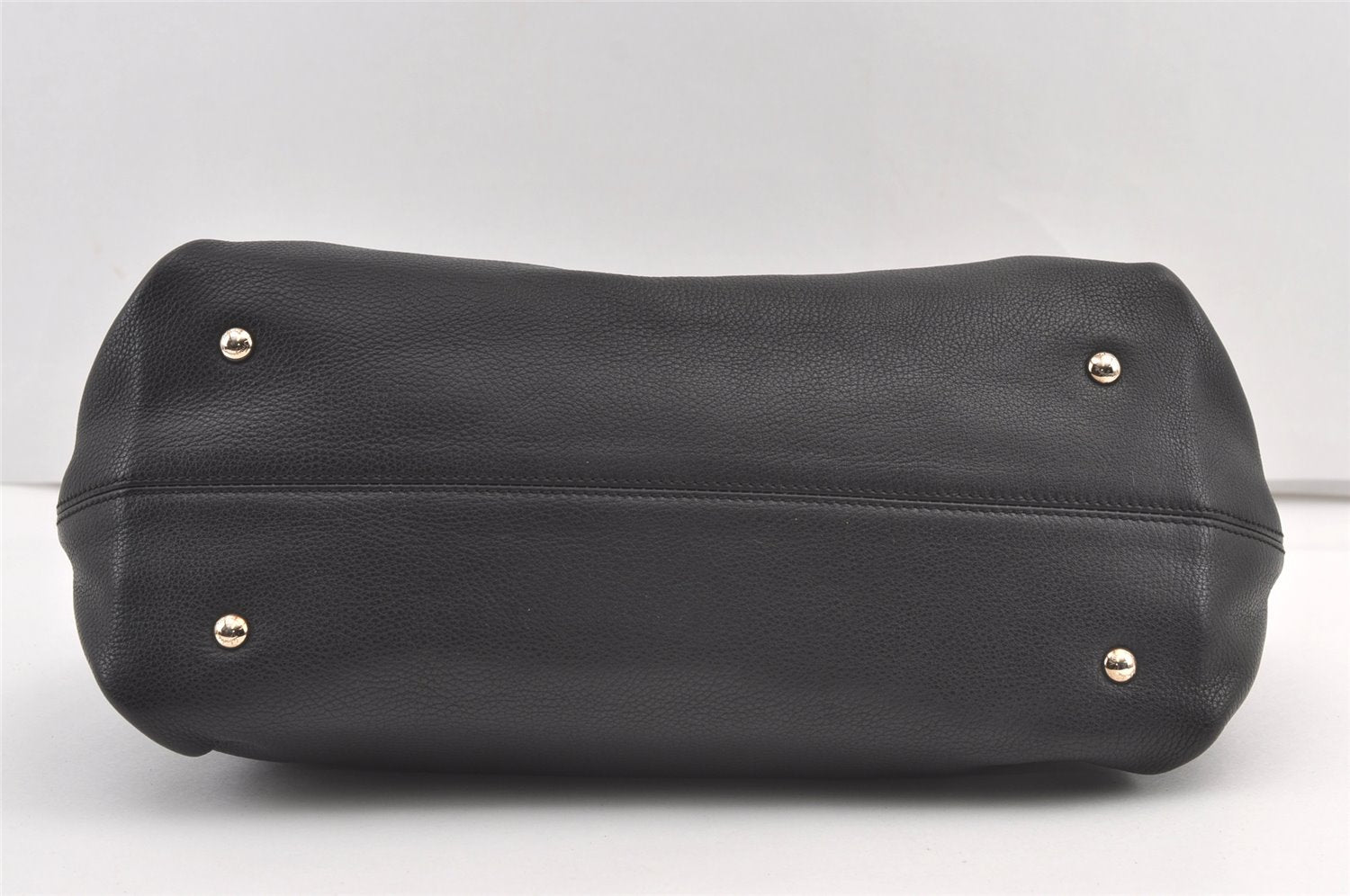 Authentic Salvatore Ferragamo Sophia Gancini Leather 2Way Hand Bag Black 8909J