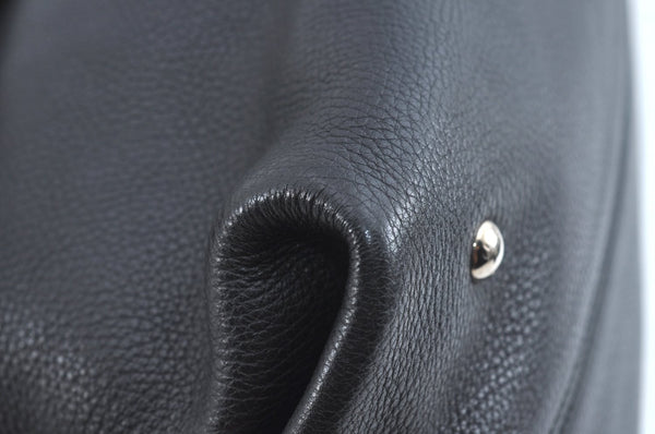 Authentic Salvatore Ferragamo Sophia Gancini Leather 2Way Hand Bag Black 8909J