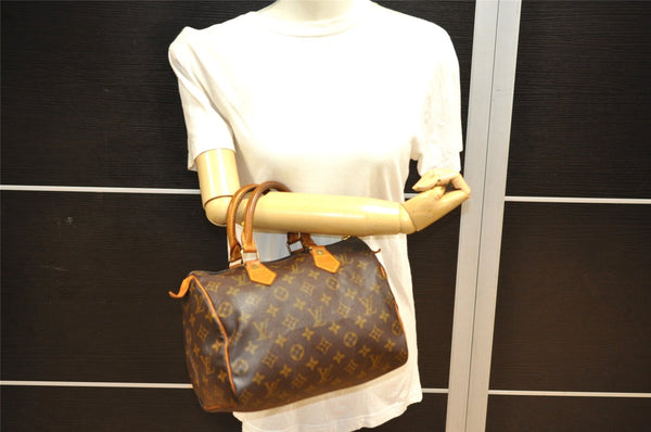 Authentic Louis Vuitton Monogram Speedy 25 Boston Hand Bag M41528 LV 8910J