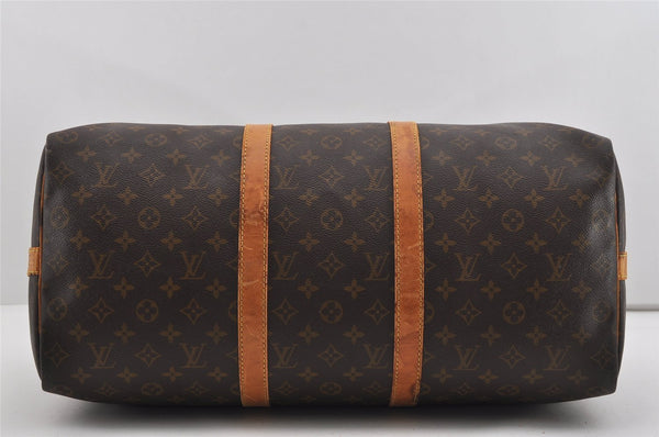 Authentic Louis Vuitton Monogram Keepall Bandouliere 50 M41416 Boston Bag 8911I