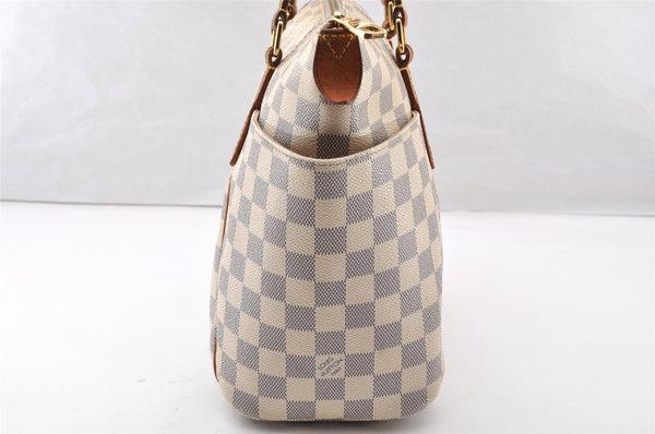 Authentic Louis Vuitton Damier Azur Totally PM Tote Bag White N41280 LV 8912I