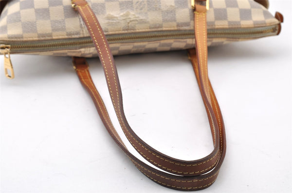 Authentic Louis Vuitton Damier Azur Totally PM Tote Bag White N41280 LV 8912I