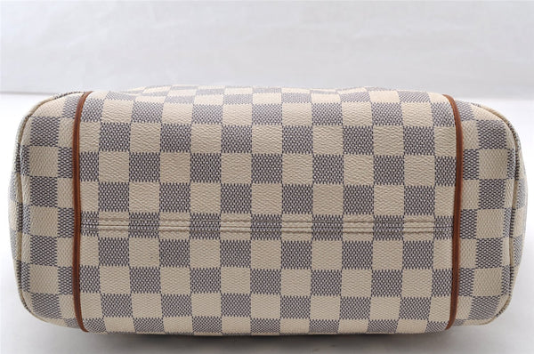 Authentic Louis Vuitton Damier Azur Totally PM Tote Bag White N41280 LV 8912I
