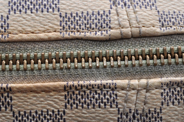 Authentic Louis Vuitton Damier Azur Totally PM Tote Bag White N41280 LV 8912I