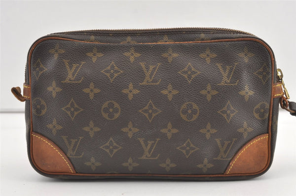Authentic Louis Vuitton Monogram Marly Dragonne Clutch Hand Bag Old Model 8912J