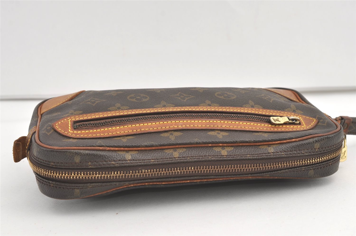 Authentic Louis Vuitton Monogram Marly Dragonne Clutch Hand Bag Old Model 8912J