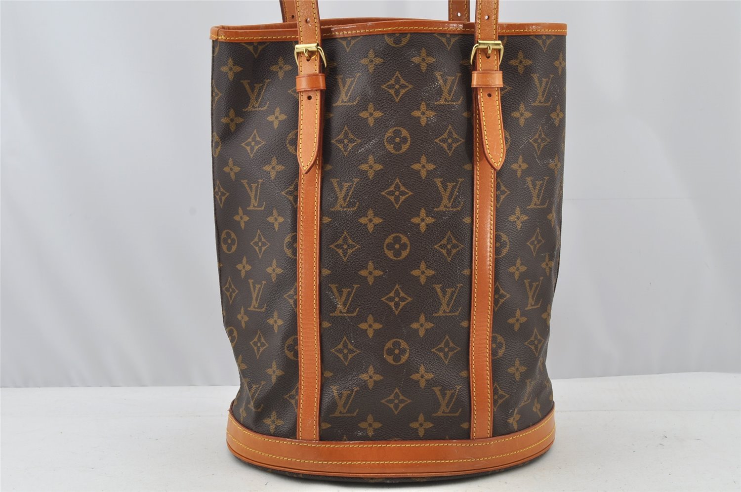 Authentic Louis Vuitton Monogram Bucket GM Shoulder Tote Bag M42236 Junk 8914I