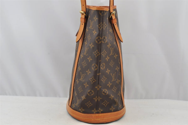 Authentic Louis Vuitton Monogram Bucket GM Shoulder Tote Bag M42236 Junk 8914I