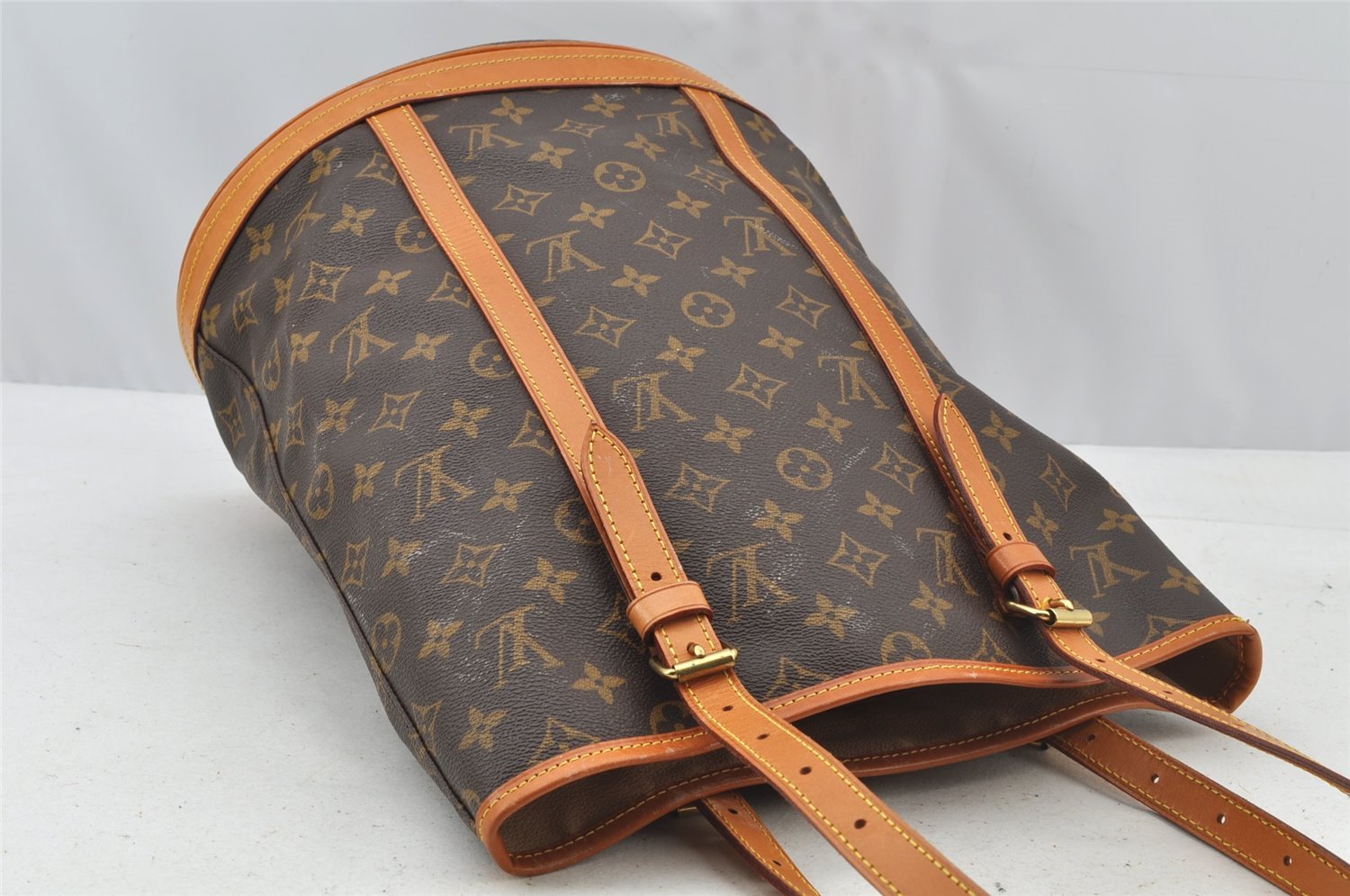 Authentic Louis Vuitton Monogram Bucket GM Shoulder Tote Bag M42236 Junk 8914I