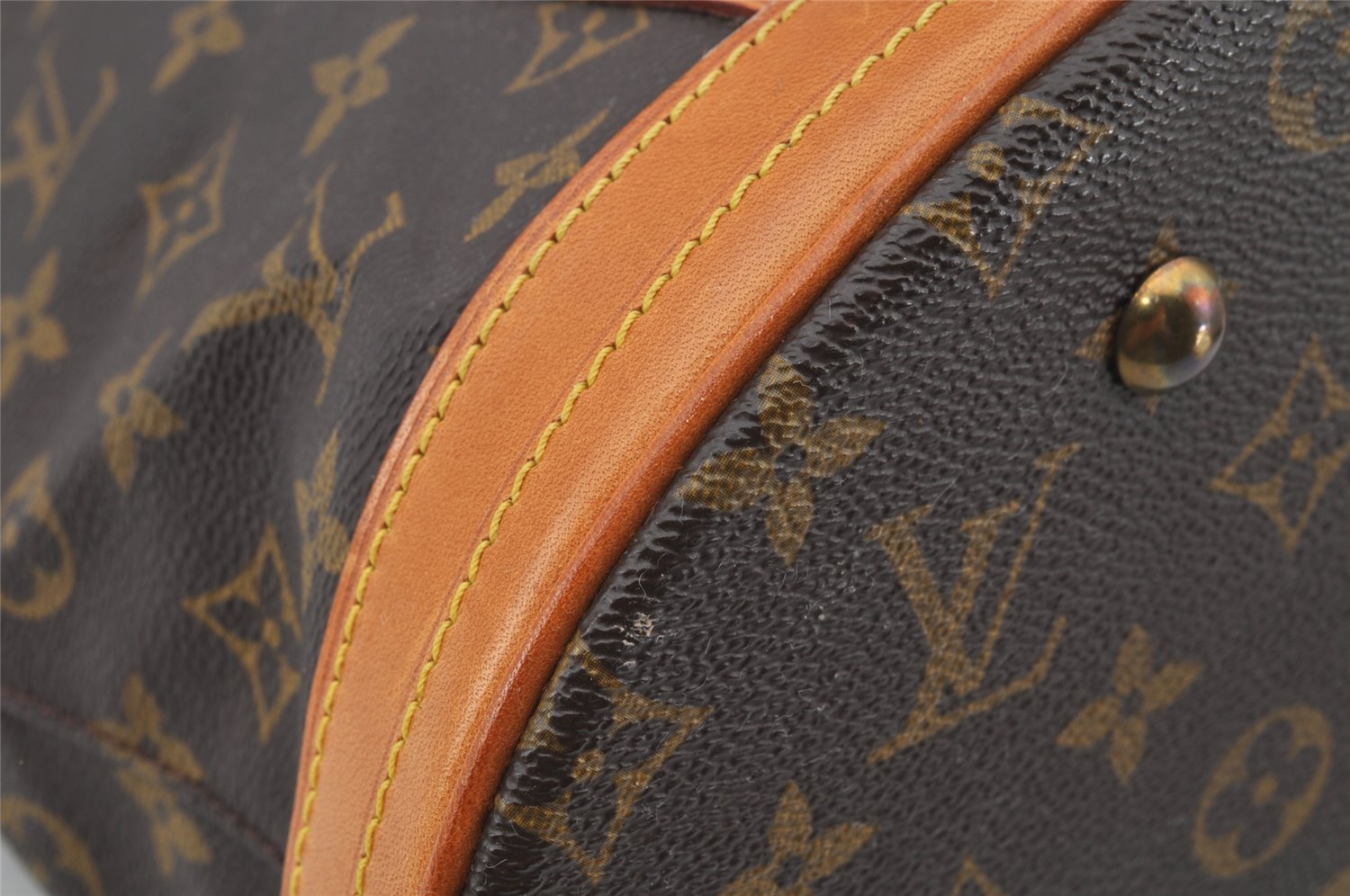 Authentic Louis Vuitton Monogram Bucket GM Shoulder Tote Bag M42236 Junk 8914I