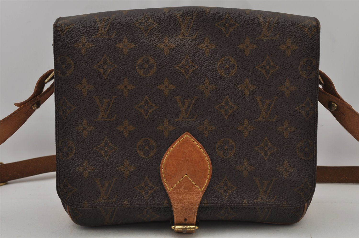 Authentic Louis Vuitton Monogram Cartouchiere GM M51252 Shoulder Cross Bag 8914J