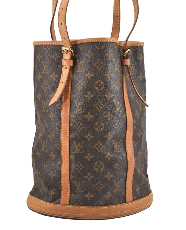 Authentic Louis Vuitton Monogram Bucket GM Shoulder Tote Bag M42236 Junk 8916I