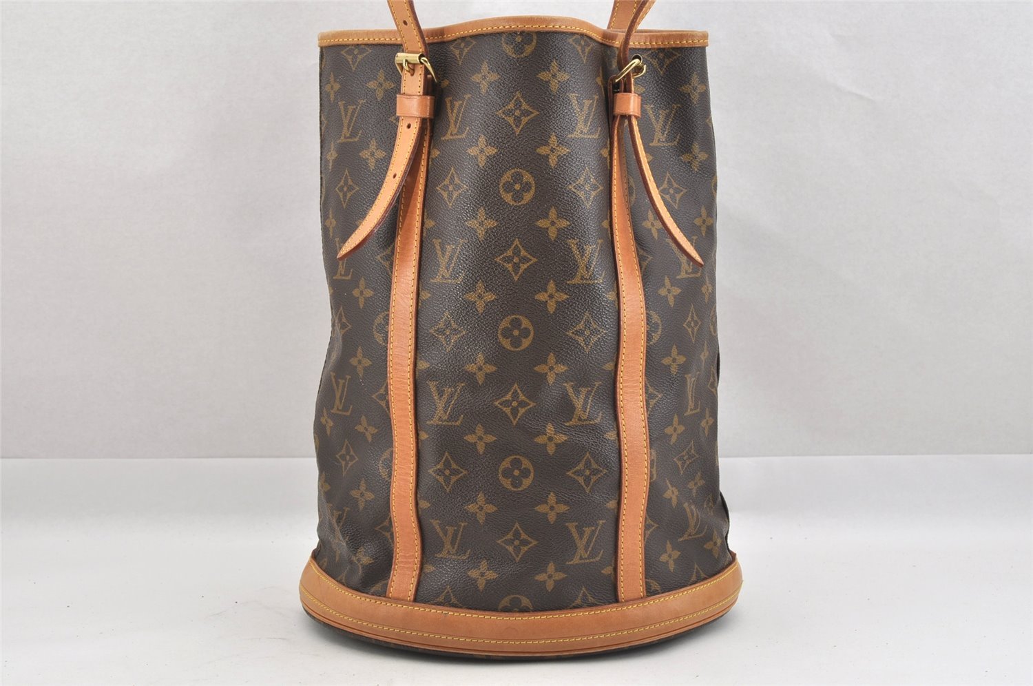Authentic Louis Vuitton Monogram Bucket GM Shoulder Tote Bag M42236 Junk 8916I