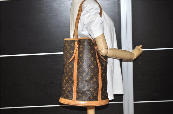 Authentic Louis Vuitton Monogram Bucket GM Shoulder Tote Bag M42236 Junk 8916I