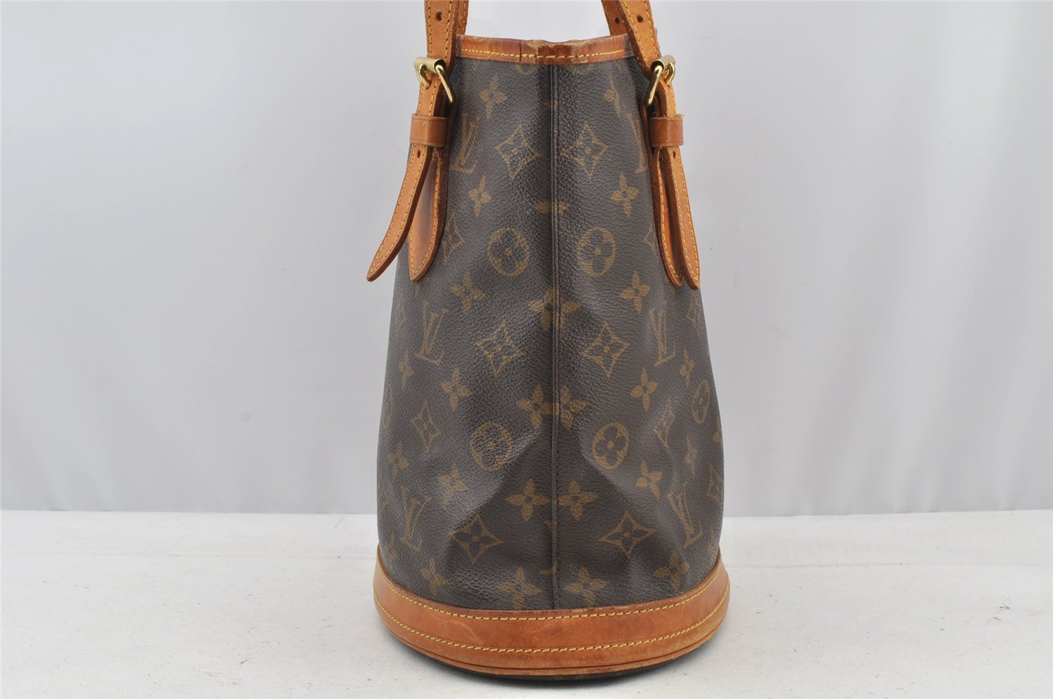 Authentic Louis Vuitton Monogram Bucket PM Shoulder Tote Bag M42238 Junk 8918I