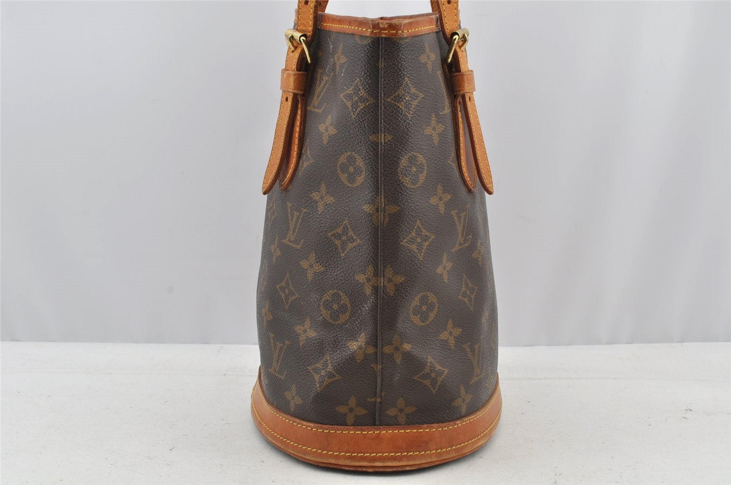 Authentic Louis Vuitton Monogram Bucket PM Shoulder Tote Bag M42238 Junk 8918I