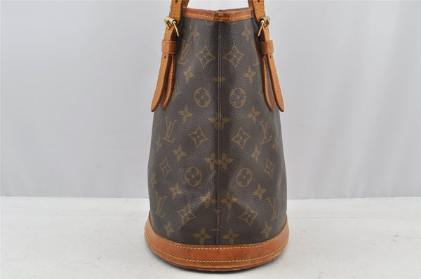 Authentic Louis Vuitton Monogram Bucket PM Shoulder Tote Bag M42238 Junk 8918I