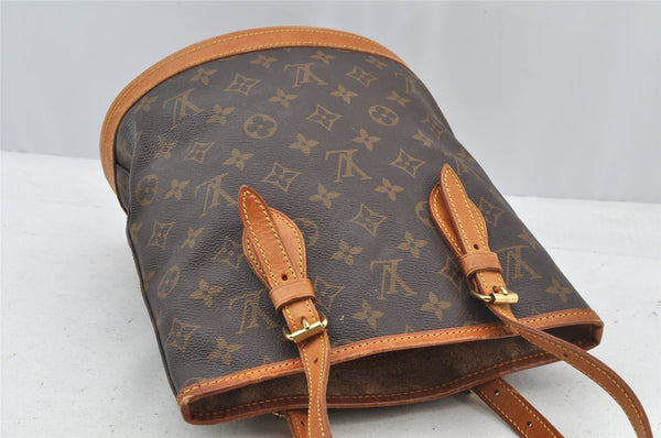 Authentic Louis Vuitton Monogram Bucket PM Shoulder Tote Bag M42238 Junk 8918I