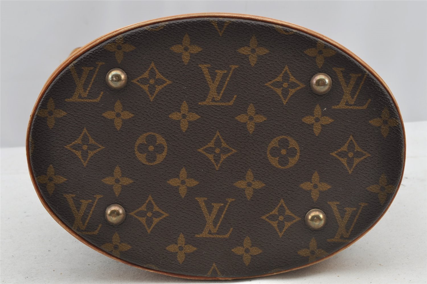 Authentic Louis Vuitton Monogram Bucket PM Shoulder Tote Bag M42238 Junk 8918I