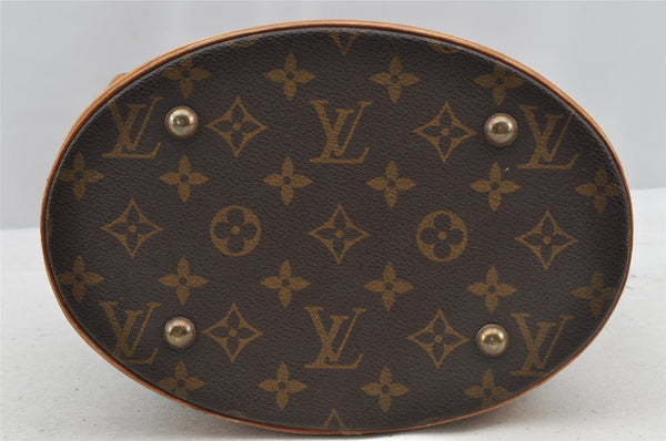 Authentic Louis Vuitton Monogram Bucket PM Shoulder Tote Bag M42238 Junk 8918I