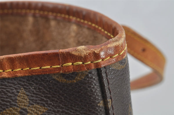 Authentic Louis Vuitton Monogram Bucket PM Shoulder Tote Bag M42238 Junk 8918I