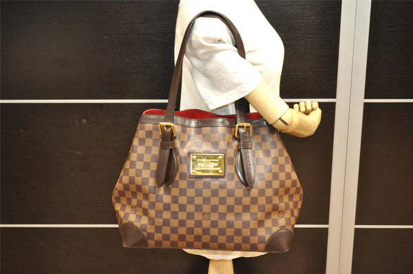 Authentic Louis Vuitton Damier Hampstead MM Shoulder Tote Bag N51204 LV 8919J