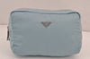 Authentic PRADA Vintage Nylon Tessuto Enamel Pouch Purse Light Blue 8920J