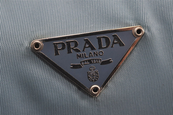 Authentic PRADA Vintage Nylon Tessuto Enamel Pouch Purse Light Blue 8920J