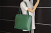 Authentic Louis Vuitton Epi Lussac Shoulder Tote Bag Green M52284 LV 8921J