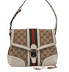 Auth GUCCI Web Sherry Line Shoulder Bag GG Canvas Leather 145999 Brown 8923J