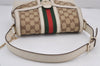 Auth GUCCI Web Sherry Line Shoulder Bag GG Canvas Leather 145999 Brown 8923J