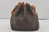 Authentic Louis Vuitton Monogram Petit Noe M42226 Shoulder Drawstring Bag 8925I