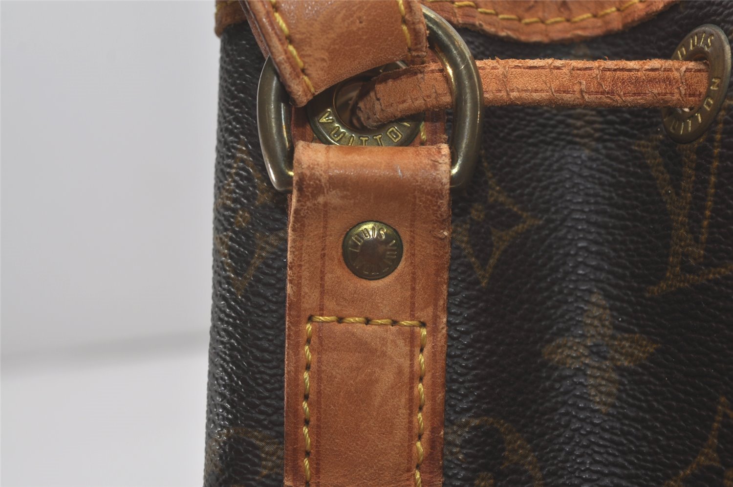 Authentic Louis Vuitton Monogram Petit Noe M42226 Shoulder Drawstring Bag 8925I